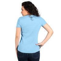 MASTER LADY, women's t-shirt, 100% cotton, slim fit, sky blue