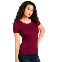 MASTER LADY, women's t-shirt, 100% cotton, slim fit, burgundy