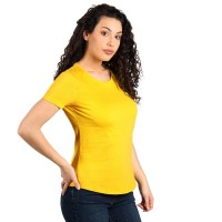 MASTER LADY, women's t-shirt, 100% cotton, slim fit, yellow