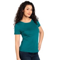MASTER LADY, women's t-shirt, 100% cotton, slim fit, petrol