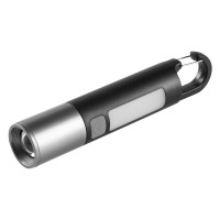 KLAUS, rechargeable flashlight with 1.200 mah battery capacity (8 led), black