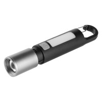 KLAUS, rechargeable flashlight with 1.200 mah battery capacity (8 led), black