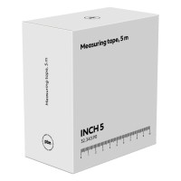 INCH 5, measuring tape, 5m, white
