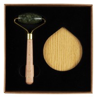 DERMA, face roller and mirror set, 2/1, beige