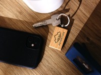 WOODY R, key holder, beige