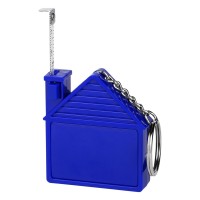HOME, key holder with measuring tape, 1 m, blue