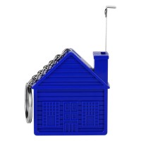 HOME, key holder with measuring tape, 1 m, blue