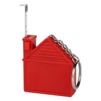 HOME, key holder with measuring tape, 1 m, red