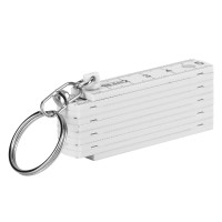 RULER, key holder with foldable ruler, 0.5 m, white
