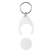 TOKEN, key holder with shopping cart token, white