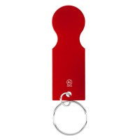 CAST, key holder with shopping cart token, red