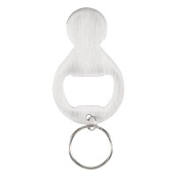COLIN, key holder with bottle opener and shopping cart token, shiny metal