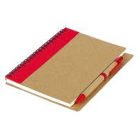VERDE, notebook with pen, red
