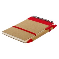 ORGANIC, notebook with pen, red