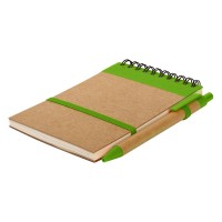 ORGANIC, notebook with pen, green