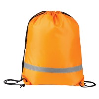 CITY GLOW, fluorescent drawstring bag, neon orange