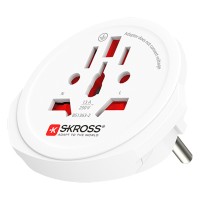 WORLD TO EUROPE, world travel adapter, white