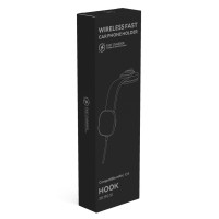 HOOK, magnetic car phone holder and wireless charger, 15w with rgb light, black