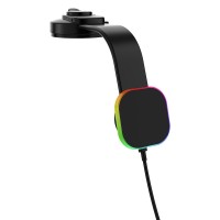 HOOK, magnetic car phone holder and wireless charger, 15w with rgb light, black