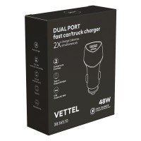 VETTEL, car charger for mobile devices, 51w, black