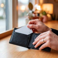 DERAX CARD, find my card, rechargable, white