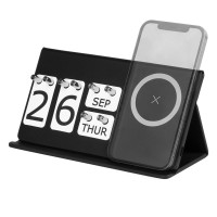 INTEGRAL, magnetic perpetual desk calendar and wireless charger, 15w, black