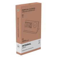 INTEGRAL, magnetic perpetual desk calendar and wireless charger, 15w, black