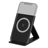 MAXWELL, magnetic foldable mobile phone holder and wireless charger, 15w, black