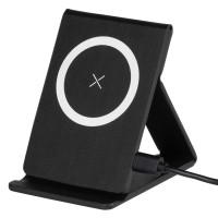 MAXWELL, magnetic foldable mobile phone holder and wireless charger, 15w, black