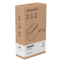 TANOS, 3 ports usb hub, phone holder, mix: abs + stone powder, black
