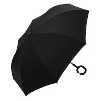 PAMPAS, reversible umbrella with manual opening, black