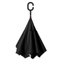 PAMPAS, reversible umbrella with manual opening, black