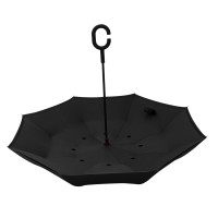 PAMPAS, reversible umbrella with manual opening, black