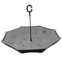 PAMPAS, reversible umbrella with manual opening, gray