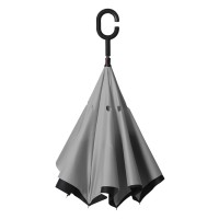 PAMPAS, reversible umbrella with manual opening, gray
