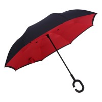 PAMPAS, reversible umbrella with manual opening, red