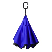 PAMPAS, reversible umbrella with manual opening, royal blue