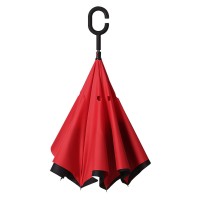 PAMPAS, reversible umbrella with manual opening, red