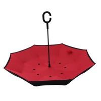 PAMPAS, reversible umbrella with manual opening, red