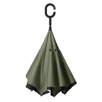 PAMPAS, reversible umbrella with manual opening, olive