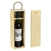 BORDO, wooden single bottle gift box, beige