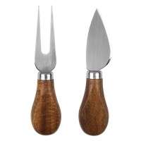 PARMA, wooden chopping board and cheese knives with wooden handles, 3/1, beige