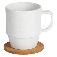 CORTEX O, cork coaster, beige