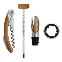 MERLOT, wine set in a wooden box, 4/1, beige