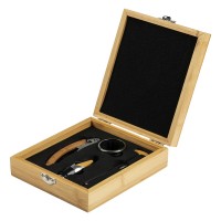 MERLOT, wine set in a wooden box, 4/1, beige