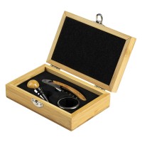 ROSE, wine set in a wooden box, 3/1, beige