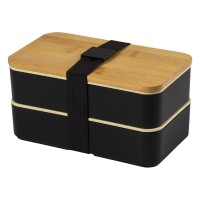 MISO, lunch box with cutlery set, 2 x 500 ml, black
