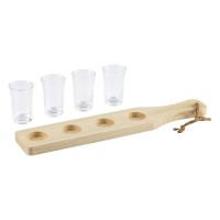 FIESTA, wooden board and glasses in a set, 5/1, beige