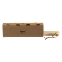 FIESTA, wooden board and glasses in a set, 5/1, beige