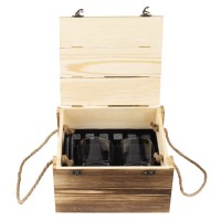 REBEL, glasses, slate coasters and granite ice cubes in a wooden box, 11/1, beige